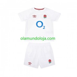 Camisola Rugby Inglaterra Criança Equipamento Primeiro 2024 Manga Curta